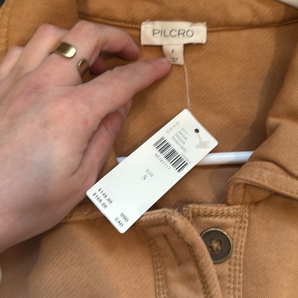 NWT! Anthropologie Pilcro Cotton Micro Fleece Button Front Jacket - Picture 7 of 11